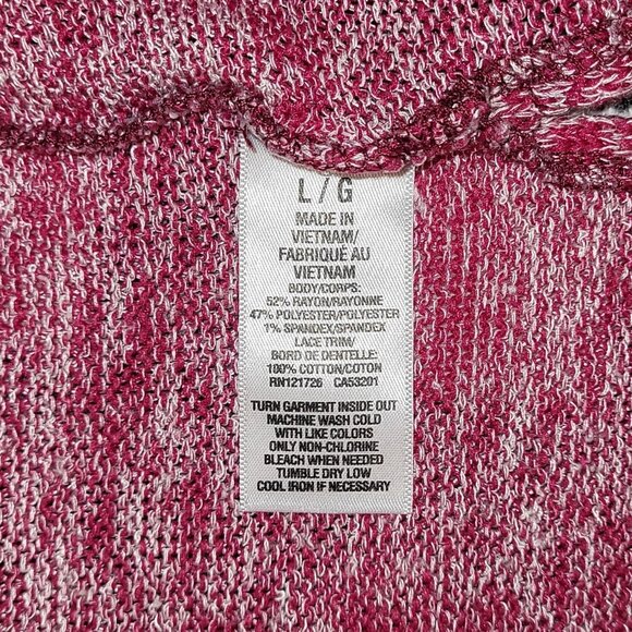 ❄️ L | Aeropostale | Long Sleeve Heathered Shirt w/ Crocheted Lace Back-Neckline - Picture 6 of 6